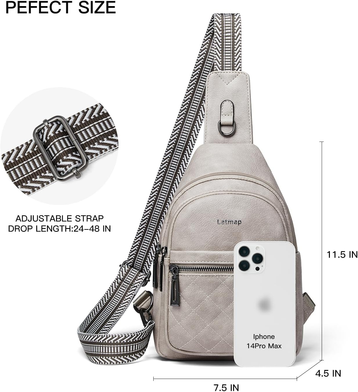 Sling Bag For Women Fanny Pack Crossbody Travel Shoulder Belt Bags Tote Backpack Purse Faux Leather