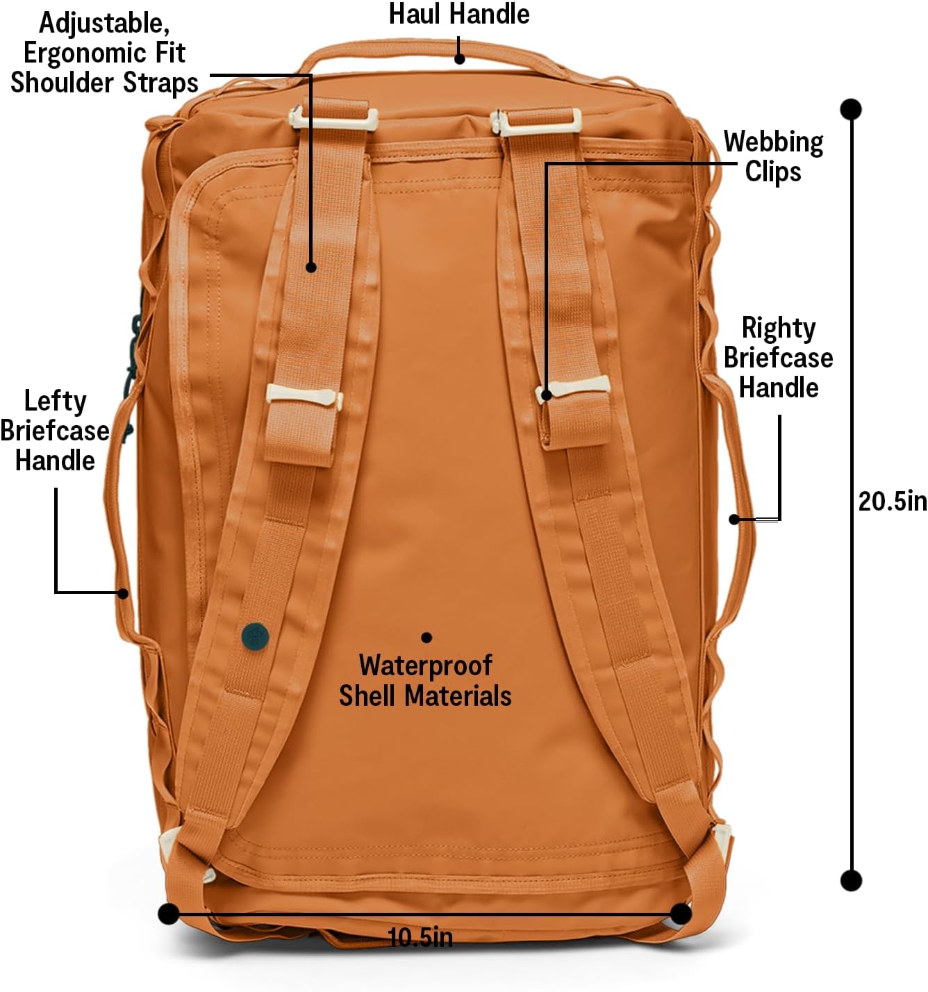 Baboon to the Moon Go-Bag Small 40L – Detachable Straps, Small Duffle Bag for Travel, Gym Bag for Women, Mens Travel Bag, Duffel Bags for Traveling, Travel Duffel Bags for Women (Caramel)