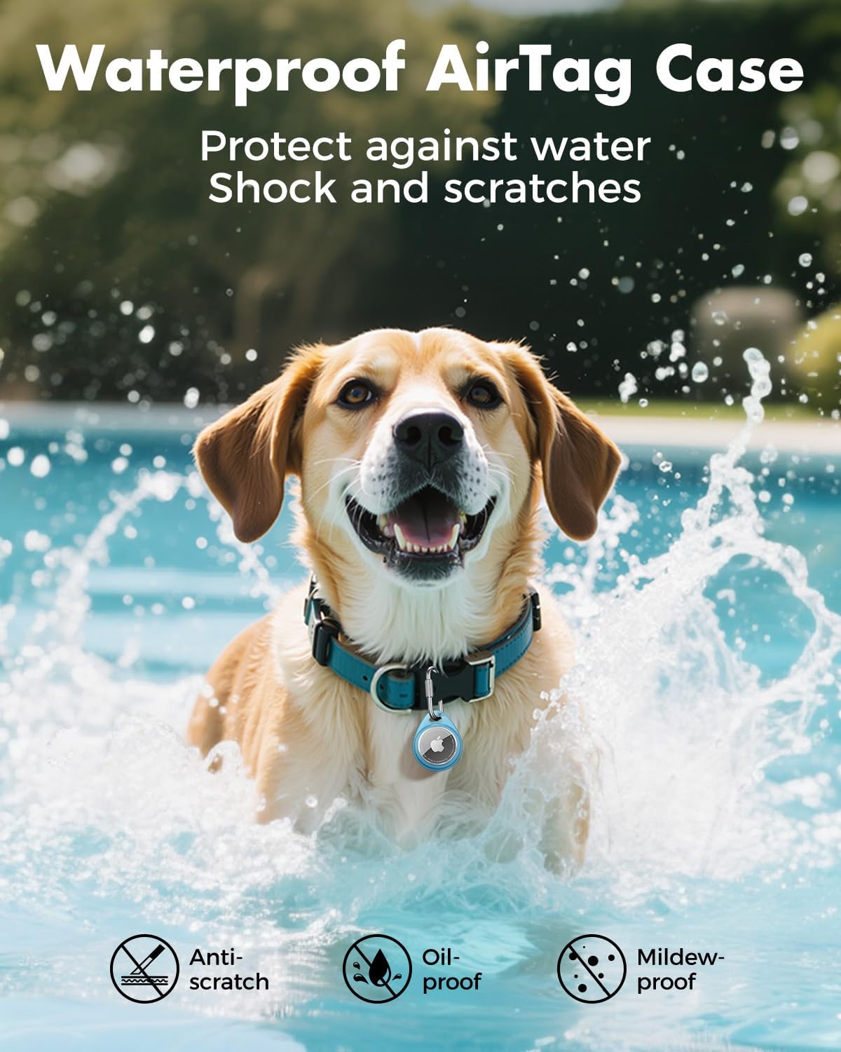 UNBREAKcable AirTag Holder for Apple - 4 Pack Air Tag Case [Professional Carabiner] [Waterproof] [Shockproof] TPU AirTag Keychain for Kids, Pets, Keys, Luggage, Backpacks