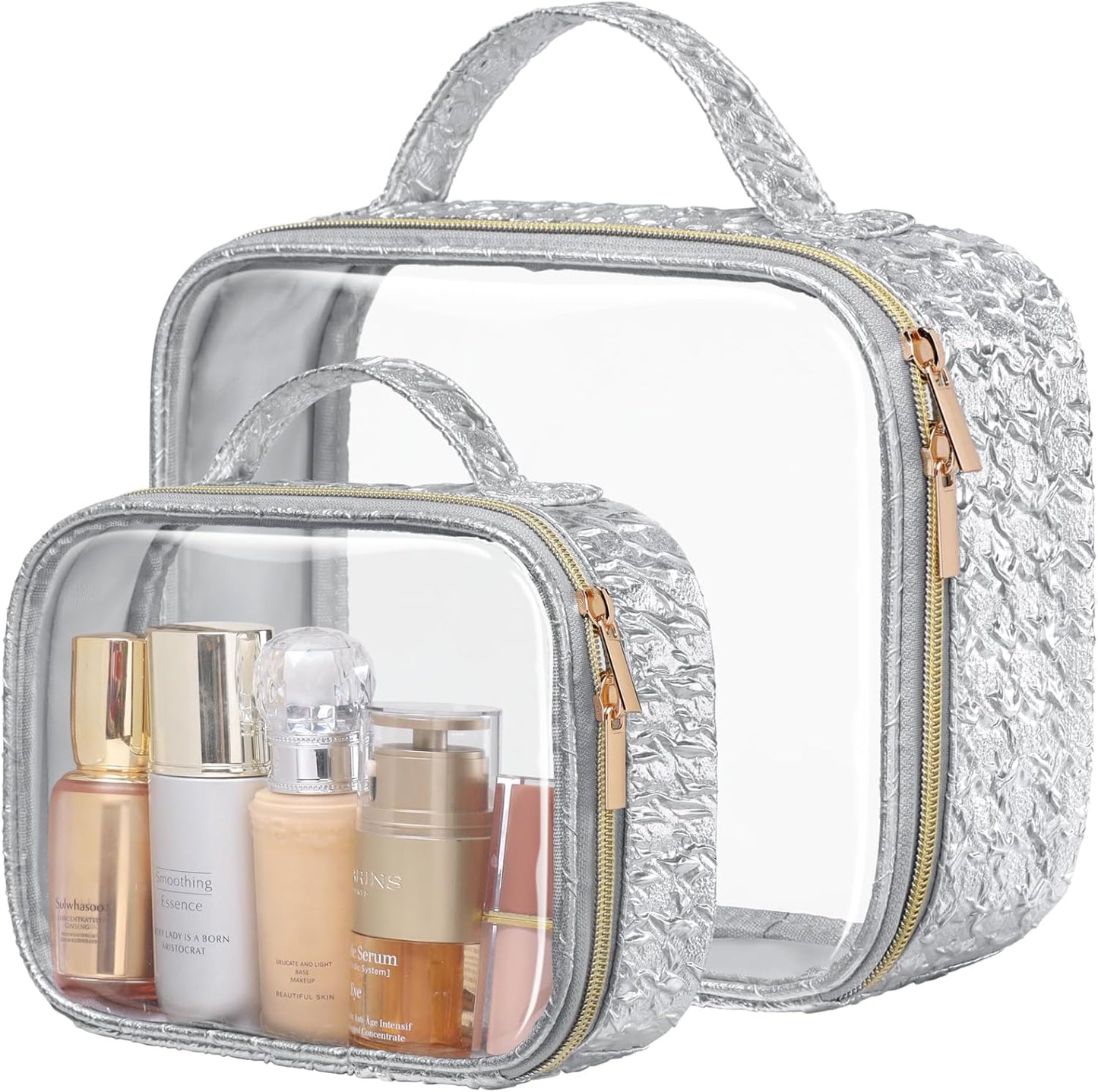 PACKISM TSA Approved Toiletry Bag - Upgrade Color-Edged Clear Makeup Bags, Clear Toiletry Bags For Traveling Fits Various Storage Needs