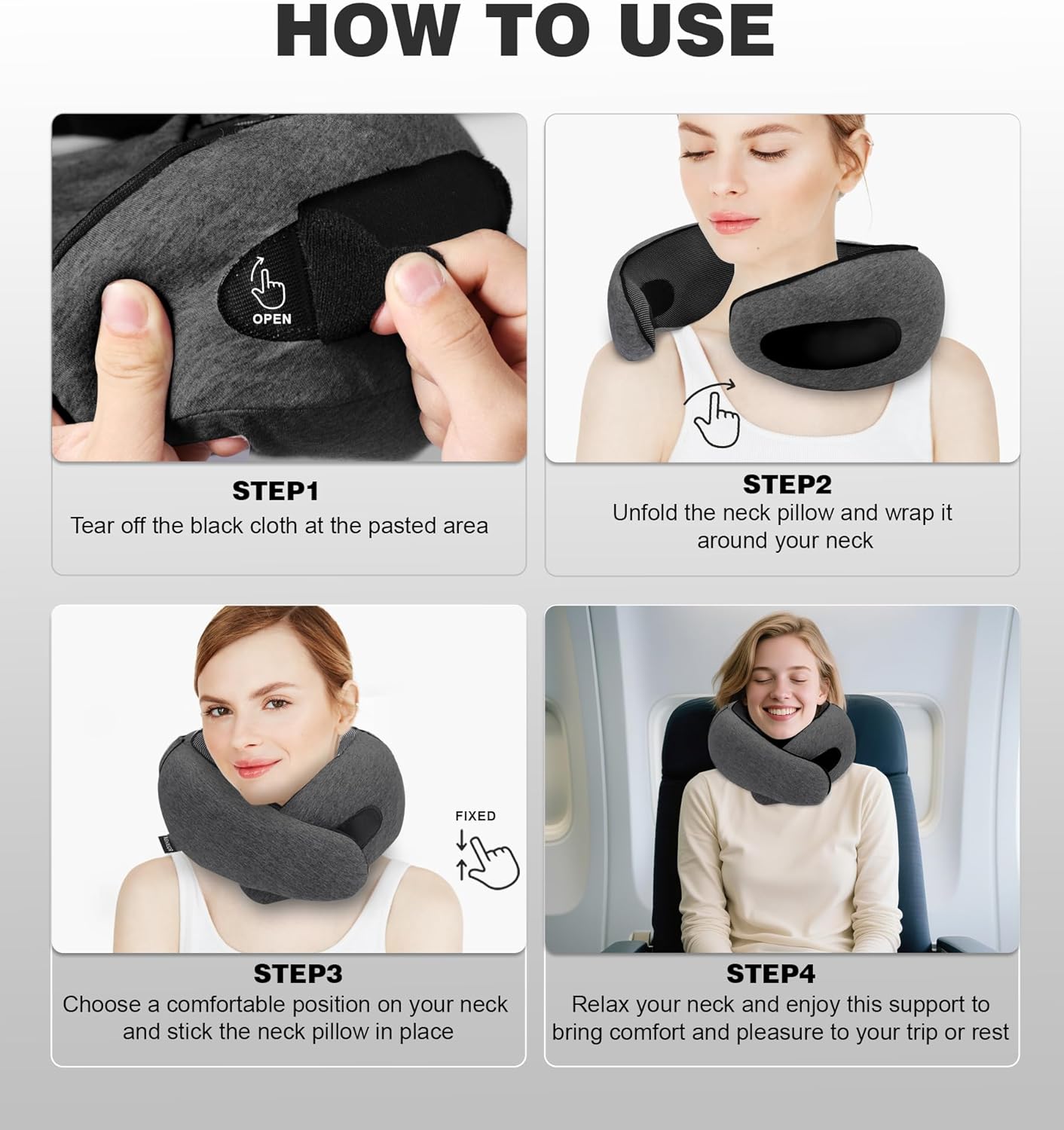 Airplane Travel Pillow, Memory Foam Travel Pillow, Suitable for Sleeping on Planes, in Offices and in Cars, a Must-Have for Long Flights, and a Necessity for Road Trips.