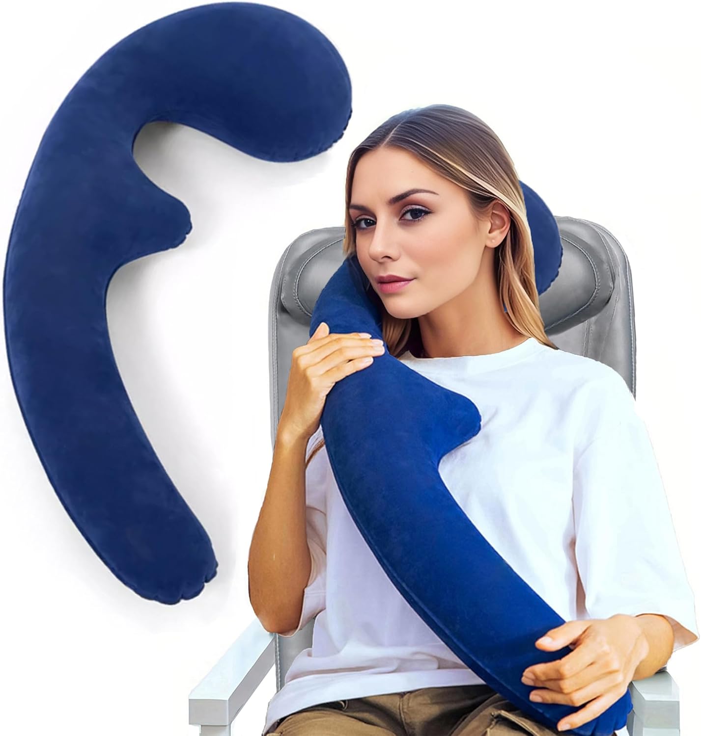 Inflatable Neck Pillow for Traveling on Plane, Inflatable Travel Pillows for Airplanes, Kids Body Pillow, Kids Neck Pillows for Travel, Airplane Pillow for Long Flights