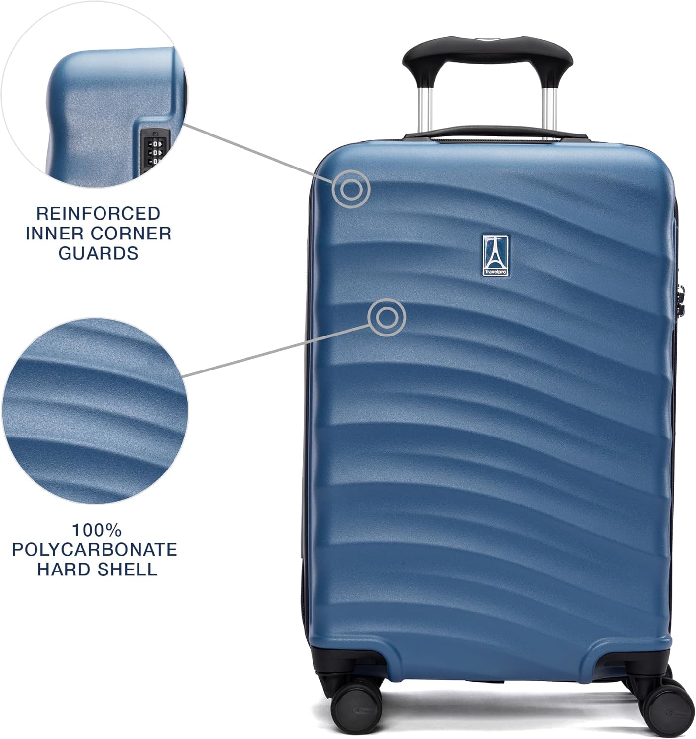 Travelpro Maxlite Air V2 Hardside Expandable Carry on Luggage, 8 Spinner Wheels, Lightweight Hard Shell Suitcase, TSA lock, Ensign Blue, Carry On 21-Inch