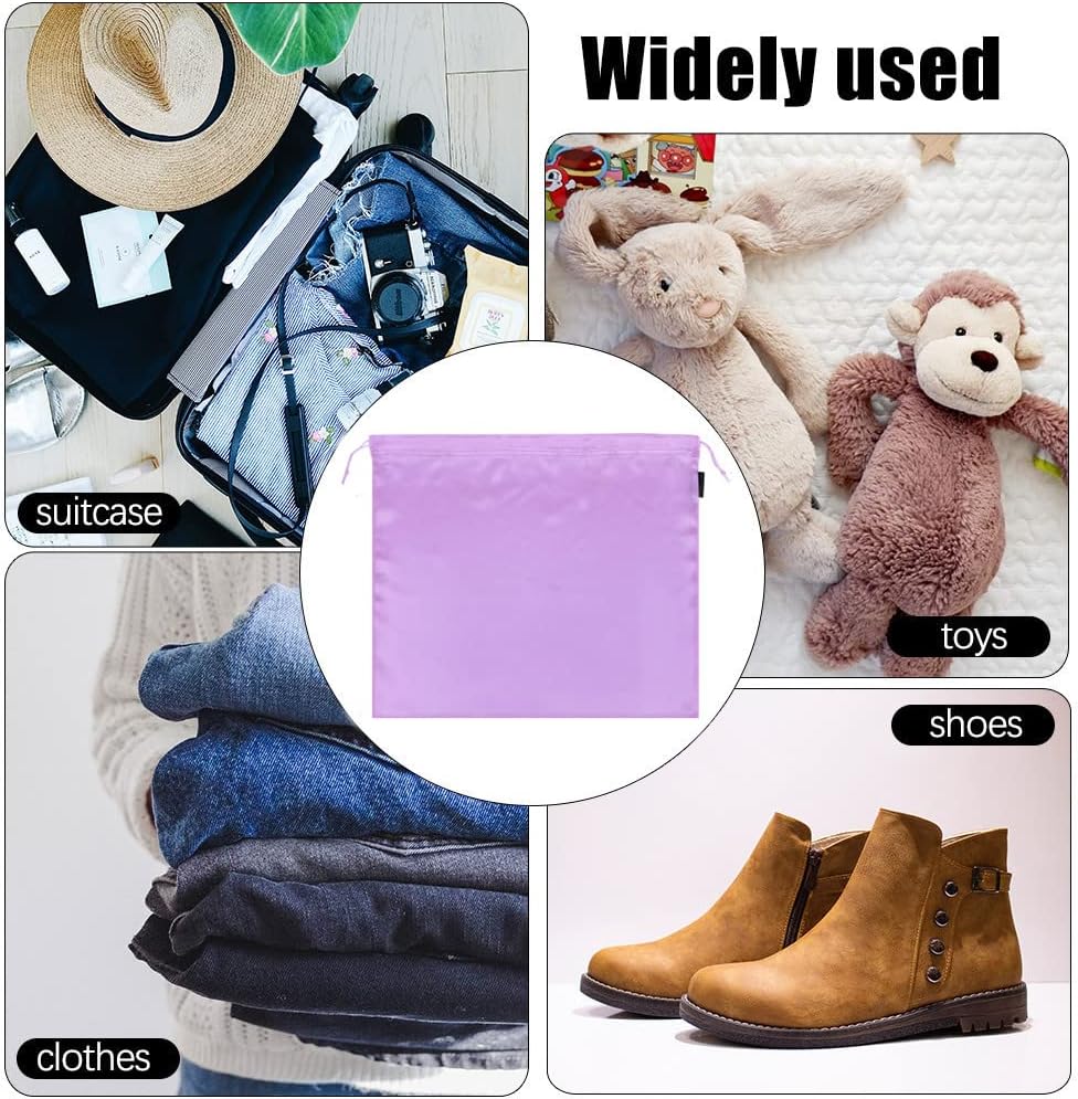 6 Pack Dust Bags for Handbags Silk Dust Cover Bag for Handbags Purses Shoes Boots, Silk Dustproof Drawstring Bag Travel Storage Pouch (Lavender, 19.6 × 15.7 in)