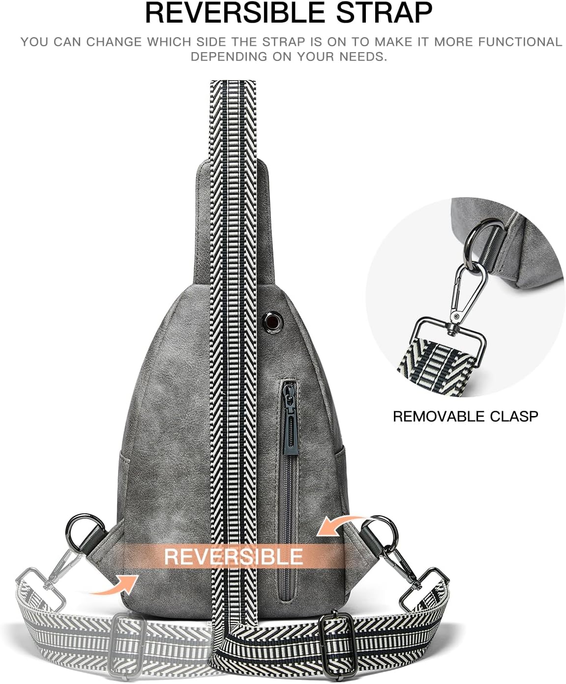 Sling Bag For Women Fanny Pack Crossbody Travel Shoulder Belt Bags Tote Backpack Purse Faux Leather