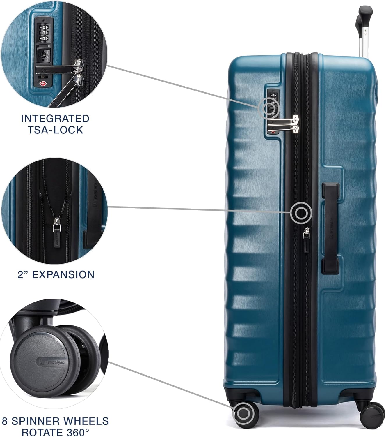 Travelpro Maxlite Air V2 Hardside Expandable Checked Luggage, 8 Spinner Wheels, Lightweight Hard Shell Suitcase, TSA lock, Teal, Checked Large 28-Inch