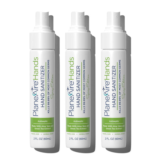Signature Herbal Spray Hand Sanitizer | Travel Size | Hydrate & Cleanse | Made with Aloe Vera & Green Tea Extract | Blend of Essential Oils Including Peppermint & Lavender | Travel Essential | 3-Pack