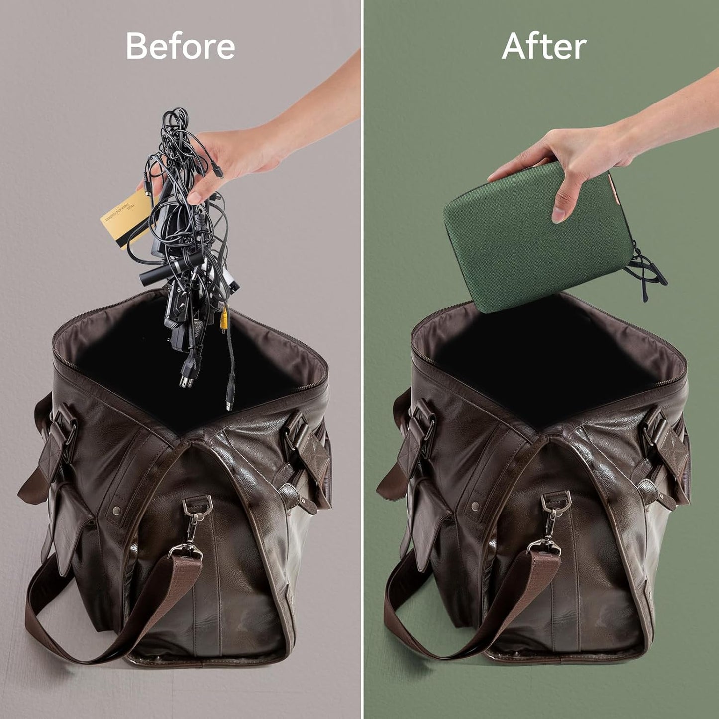 SIMTOP Electronics Organizer Cord Organizer Travel Case, Small Tech Bag for Cords, Chargers, Power Bank, Earbuds – Portable Cable Pouch for Office, Business Trip, Commute – Water & Scratch-Resistant