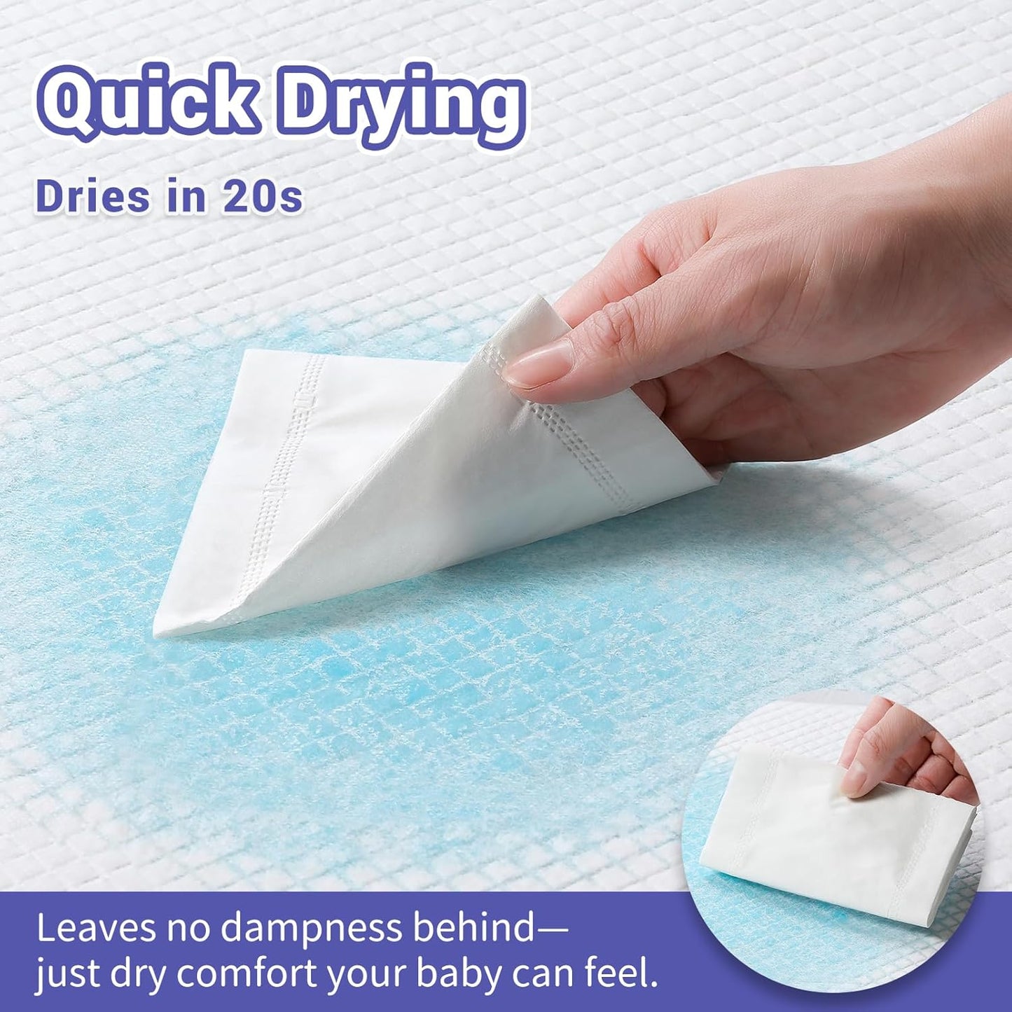 100 Pack Disposable Diaper Changing Pads for Baby Leakproof & Super Absorbency Disposable Underpads Large Toddler Pads Absorbent Fluff Protective Table Pads, Pee Pads for Babies, Kids 18" x 13"