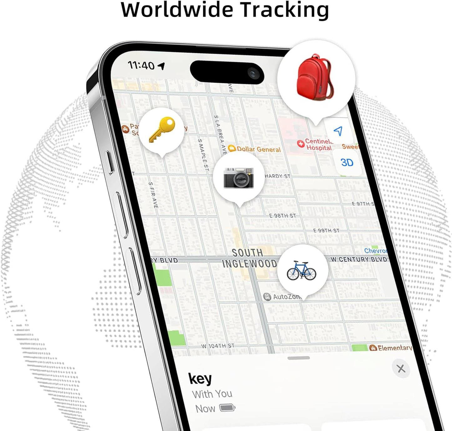 [Apple MFi Certified] Air Tracker Tag 1 Pack (iOS Only), Bluetooth Tracker for Apple Find My, Replaceable Battery, Key Finder and Item Locator Smart Tag for Keys, Bags, Luggage, Pets, Wallet (Black)