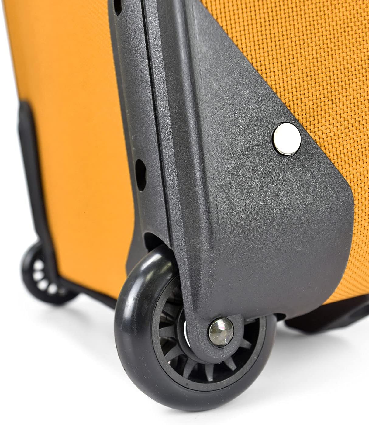 U.S. Traveler Lightweight Rolling 20" Carry On Luggage Softside Suitcase, Orange, 2 Wheel Single