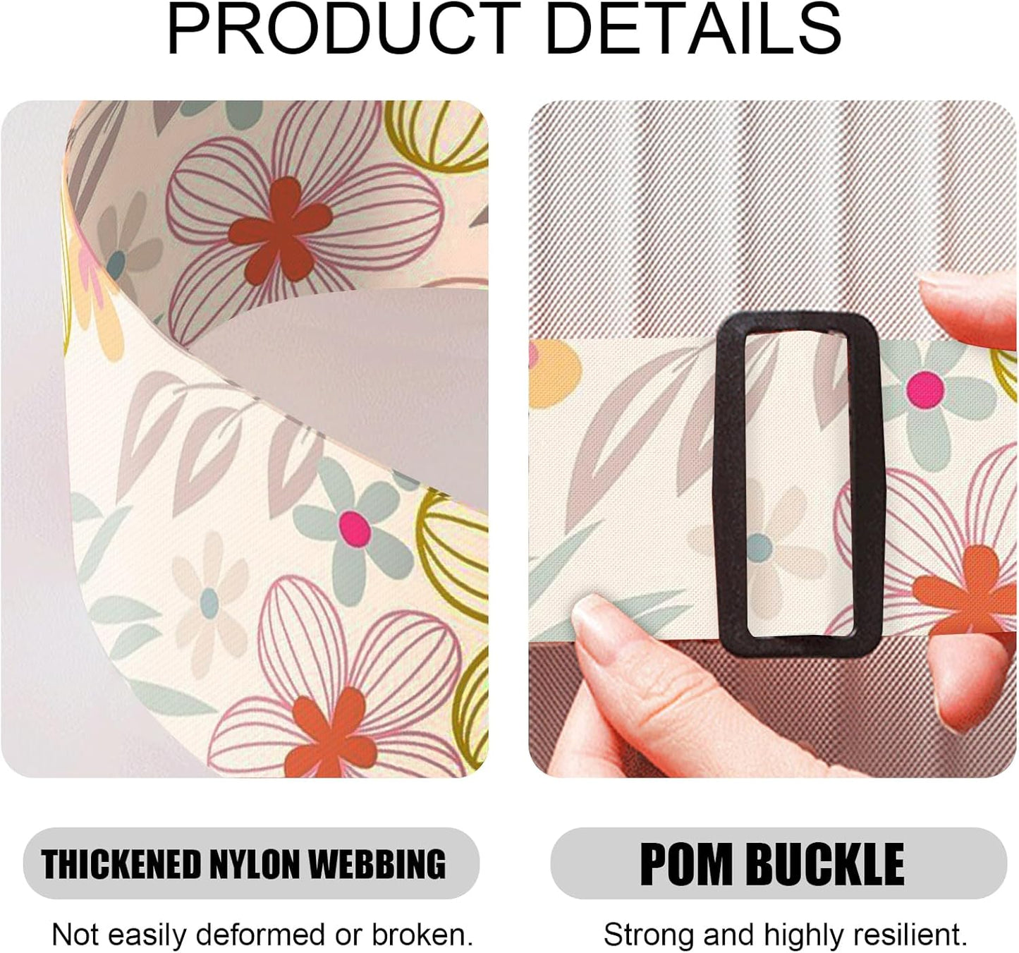 2 Pack Luggage Straps, Adjustable Cute Printing with Combination Lock Luggage Straps for Women Men Travel School Business Trips-Flowers