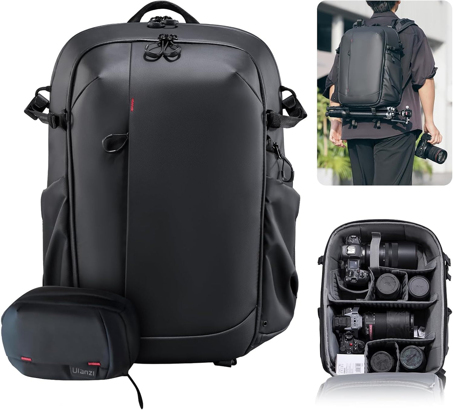 UURig ULANZI BP09 Traker Camera Backpack • 22L • Versatile Camera Travel Bag • Quick Access • Well Organized Professional Photography Storage • Shoulder Backpack • for Sony/Nikon DSLR Cameras