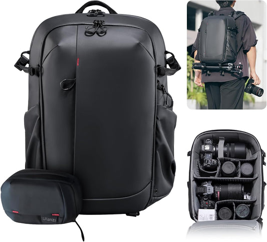 UURig ULANZI BP09 Traker Camera Backpack • 22L • Versatile Camera Travel Bag • Quick Access • Well Organized Professional Photography Storage • Shoulder Backpack • for Sony/Nikon DSLR Cameras