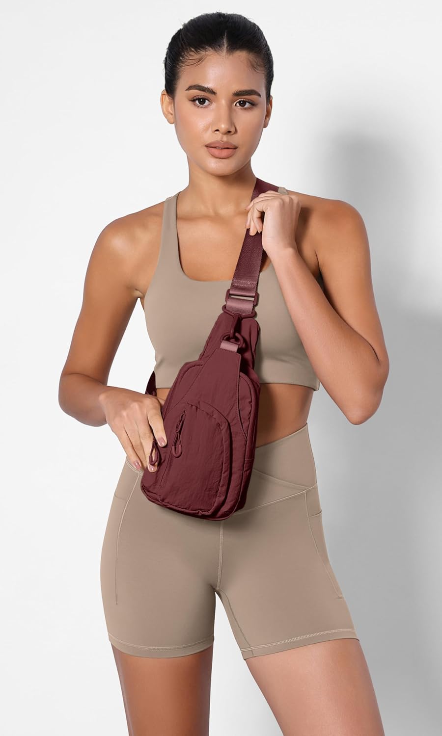 ODODOS Daily Sling Bag with Adjustable Straps Crossbody Chest Bag Lightweight Small Backpack for Casual Traveling Hiking