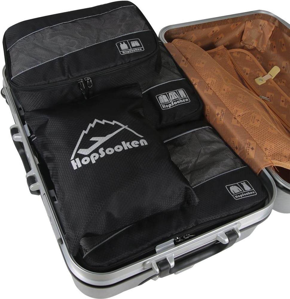 5 Set Packing Cubes for Travel Large Suitcase Luggage Organizer Bags Travel Accessories Vacation 4 Cubes 1 Laundry Pouch Bag