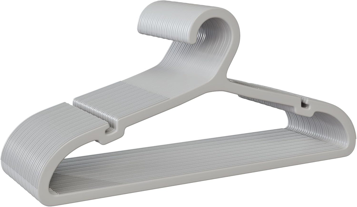 30 Pack Clothes Hangers, Non Slip Plastic Coat Hangers, Space Saving, Heavy Duty, Hanging Dry Wet Clothes, 16.4" x 8.3", Gray, UAPY0530G