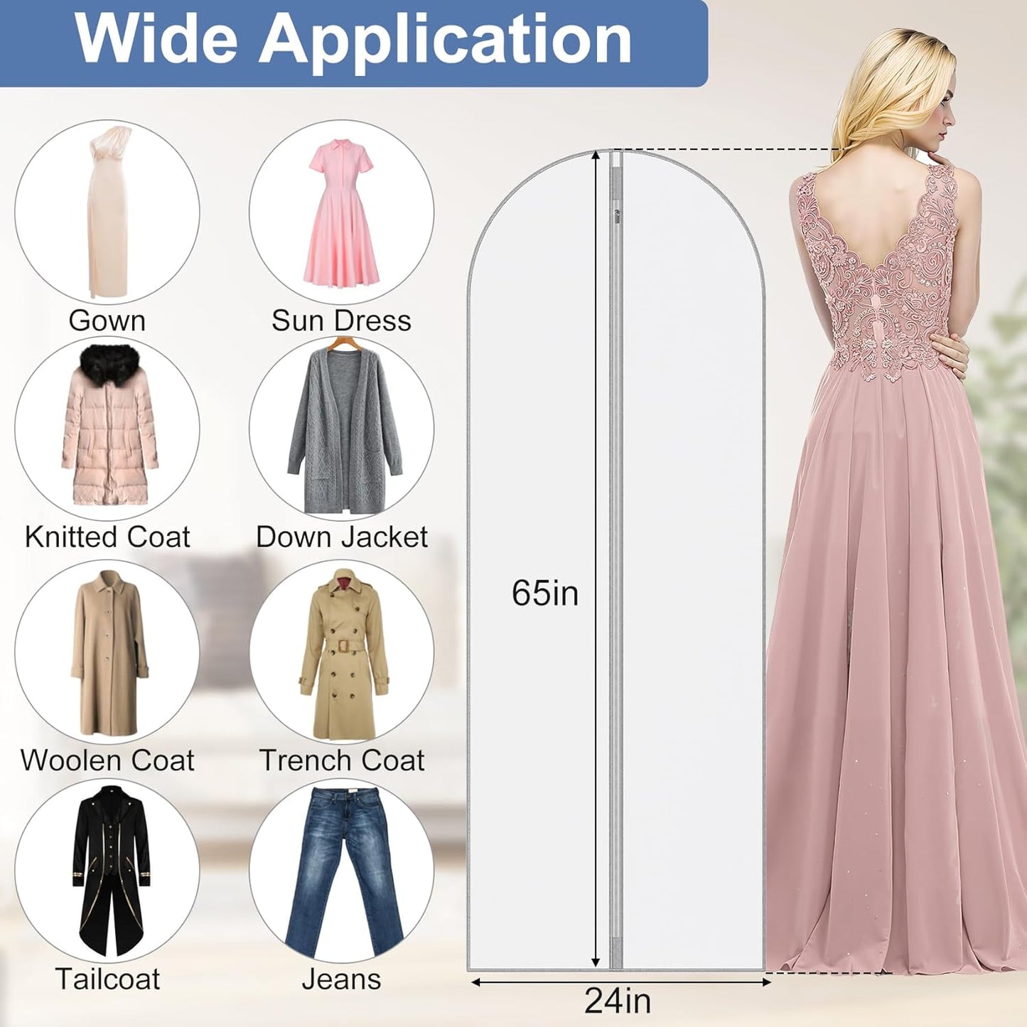 Vacuum Storage Bags, Compression Space Saver Vacuum Seal Bags for Clothing Travel Luggage Comforters Blankets Pillows Bedding (Clear, 6 Pack)