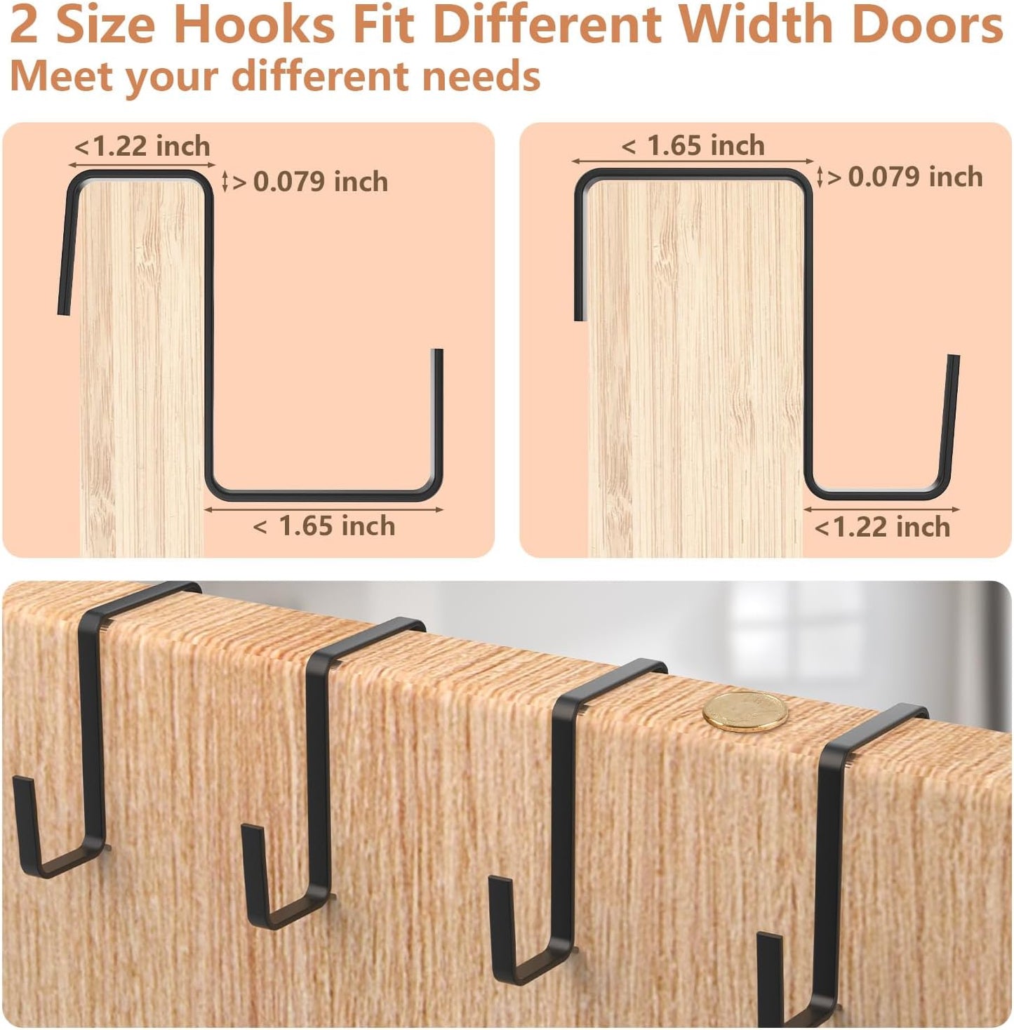 FENTEC 24 Pocket Over Door Shoe Organizer, Mesh Closet Shoe Holder, Black