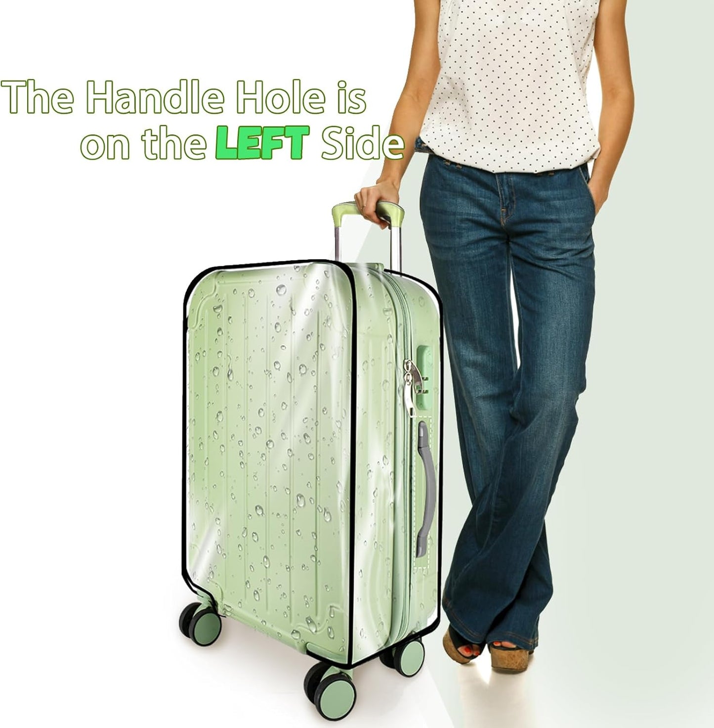 3 Pieces Thicken Clear Luggage Cover Protector, 20" 24" 28" PVC Luggage Covers for Suitcase Waterproof Dustproof Anti-scratch Travel Suitcase Covers Case for Wheeled Luggage