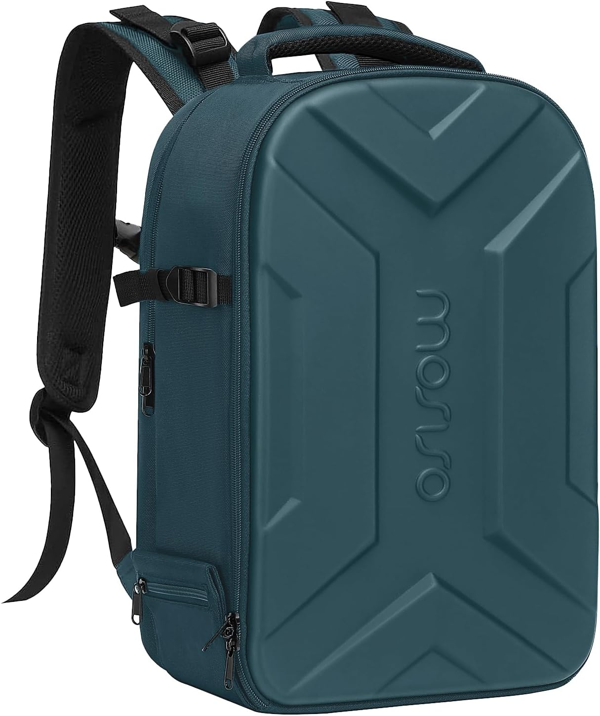 MOSISO Camera Backpack, DSLR/SLR/Mirrorless Photography Camera Bag Waterproof Artistic Geometric Hardshell Case with Tripod Holder&15-16 inch Laptop Compartment for Canon/Nikon/Sony, Teal Green