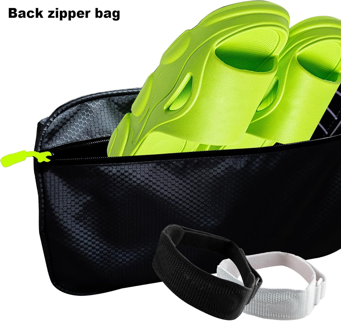 Shoe Bag Golf Travel Gym Sport with Side Accessory Outside Pocket for Socks Shoe Pouch Portable Large Shoe Storage Bag for Packing Zippered (black)