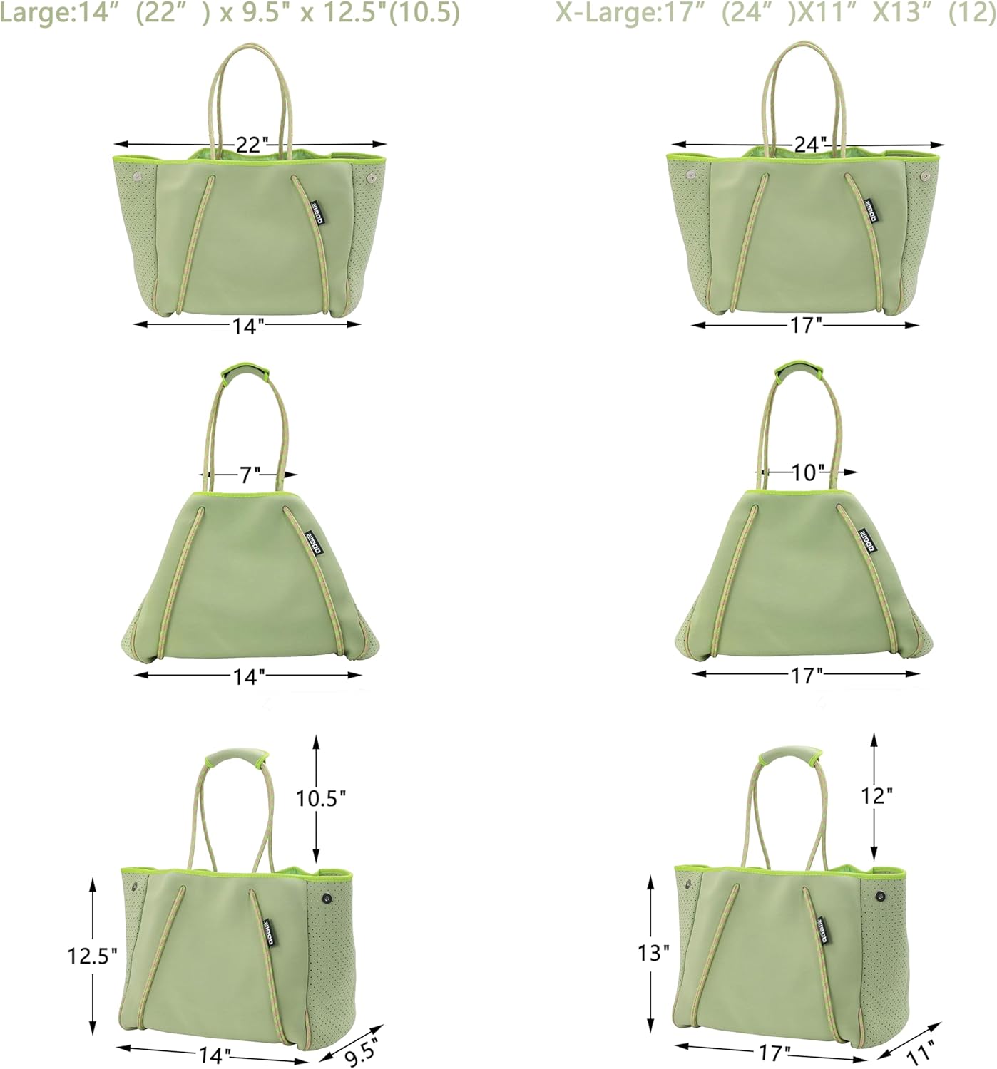 QOGiR Neoprene Multipurpose Beach Bag Tote with Inner Zipper Pocket … … … …