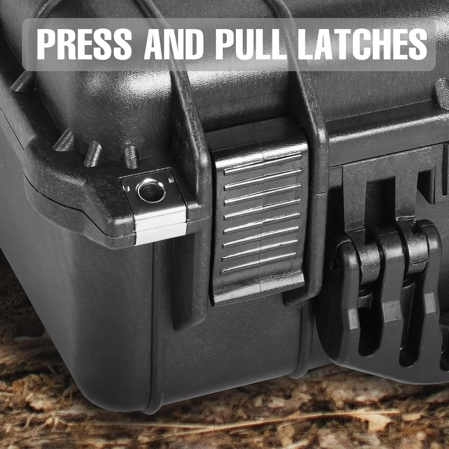 16x 12.8x 6.8 Inch Hard Case, Portable Weather Waterproof Protective Camera Case with Customizable Foam, Fit Use of Drones, Camera, Equipments, Black