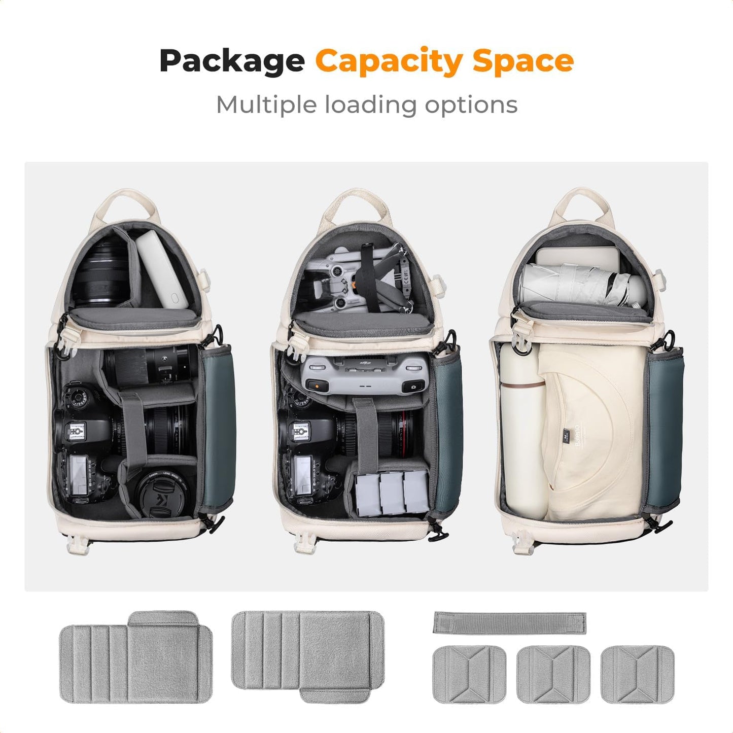 K&F CONCEPT Camera Sling Bag Crossbody Bag Camera Shoulder Backpack DSLR/SLR/Mirrorless Photography Bags Compatible with Canon/Nikon/Sony/Fuji/Gopro/DJI