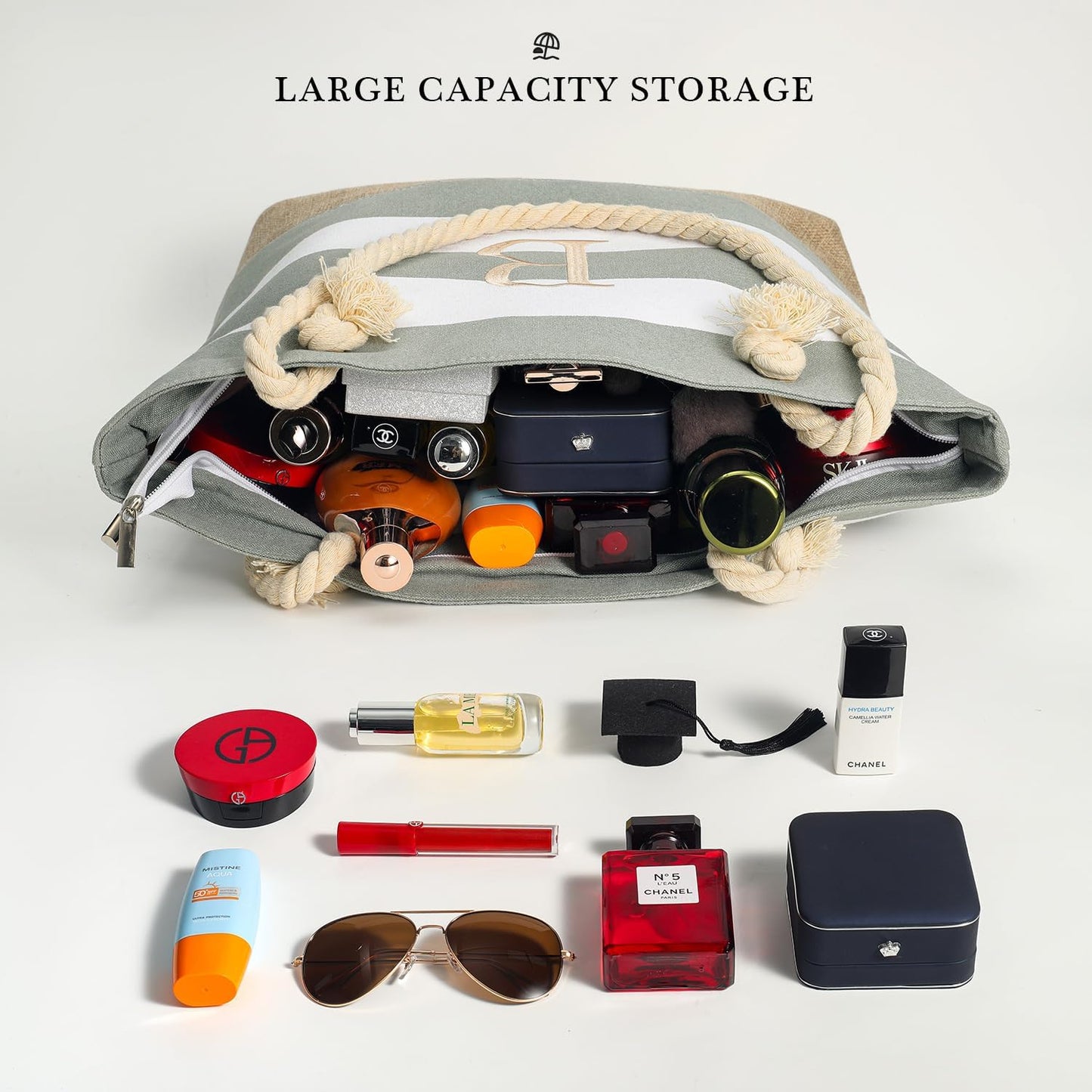 YOOLIFE Beach Bags for Women - Travel Canvas Beach Tote, Pool Waterproof Bag, Travel Essentials, Gifts for Women Birthday