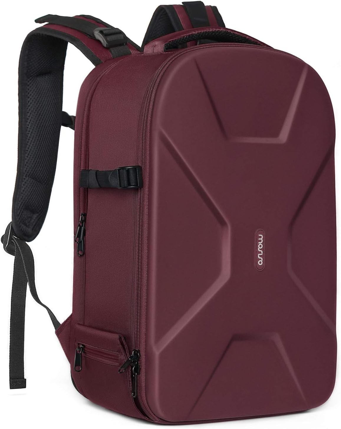 MOSISO Camera Backpack, DSLR/SLR/Mirrorless Photography Camera Bag 15-16 inch Waterproof Hardshell Case with Tripod Holder&Laptop Compartment Compatible with Canon/Nikon/Sony, Wine Red