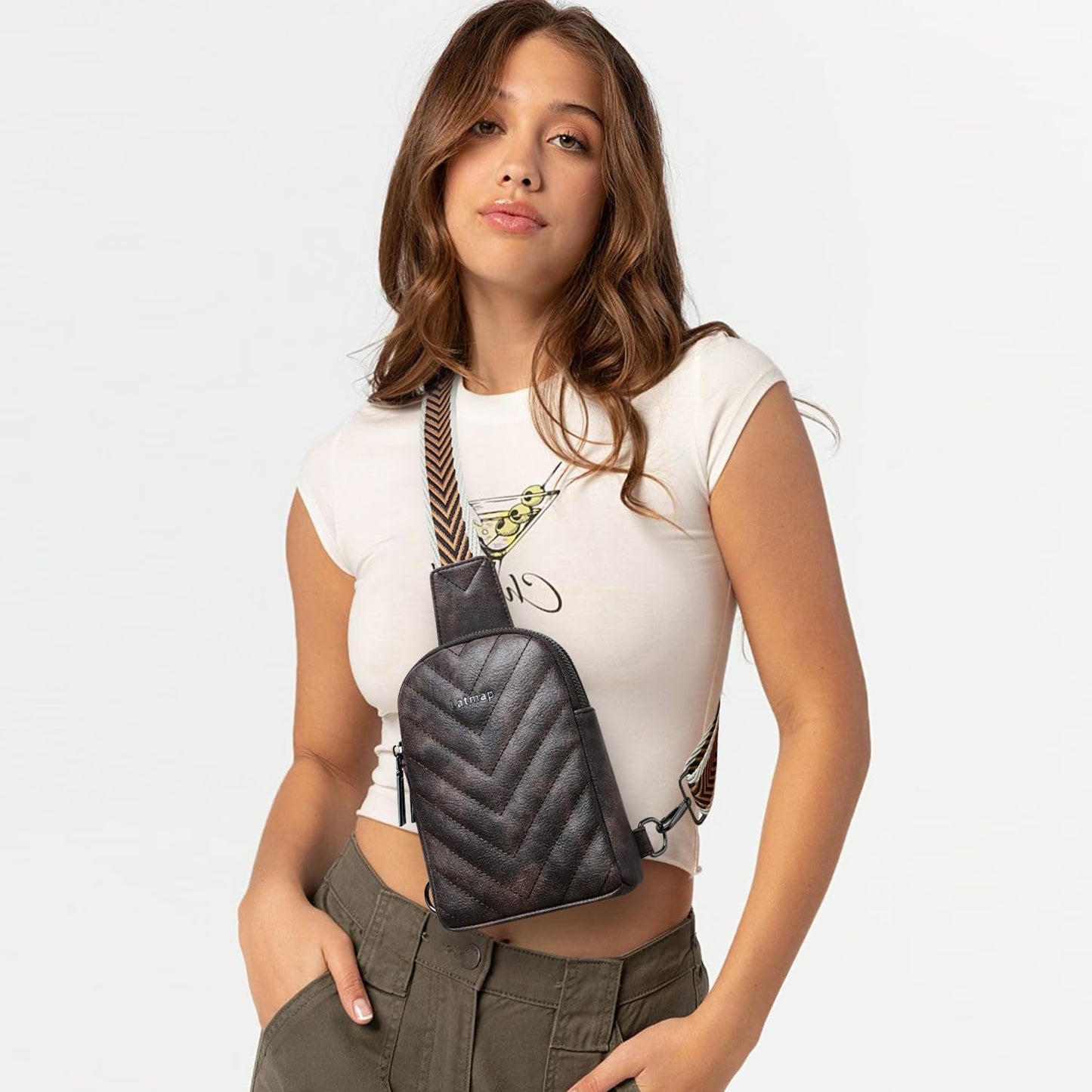 7L Sling Bag for Women Men Leather Small Sling Backpack Daypack Anti Theft Fanny Pack Crossbody Purse Travel