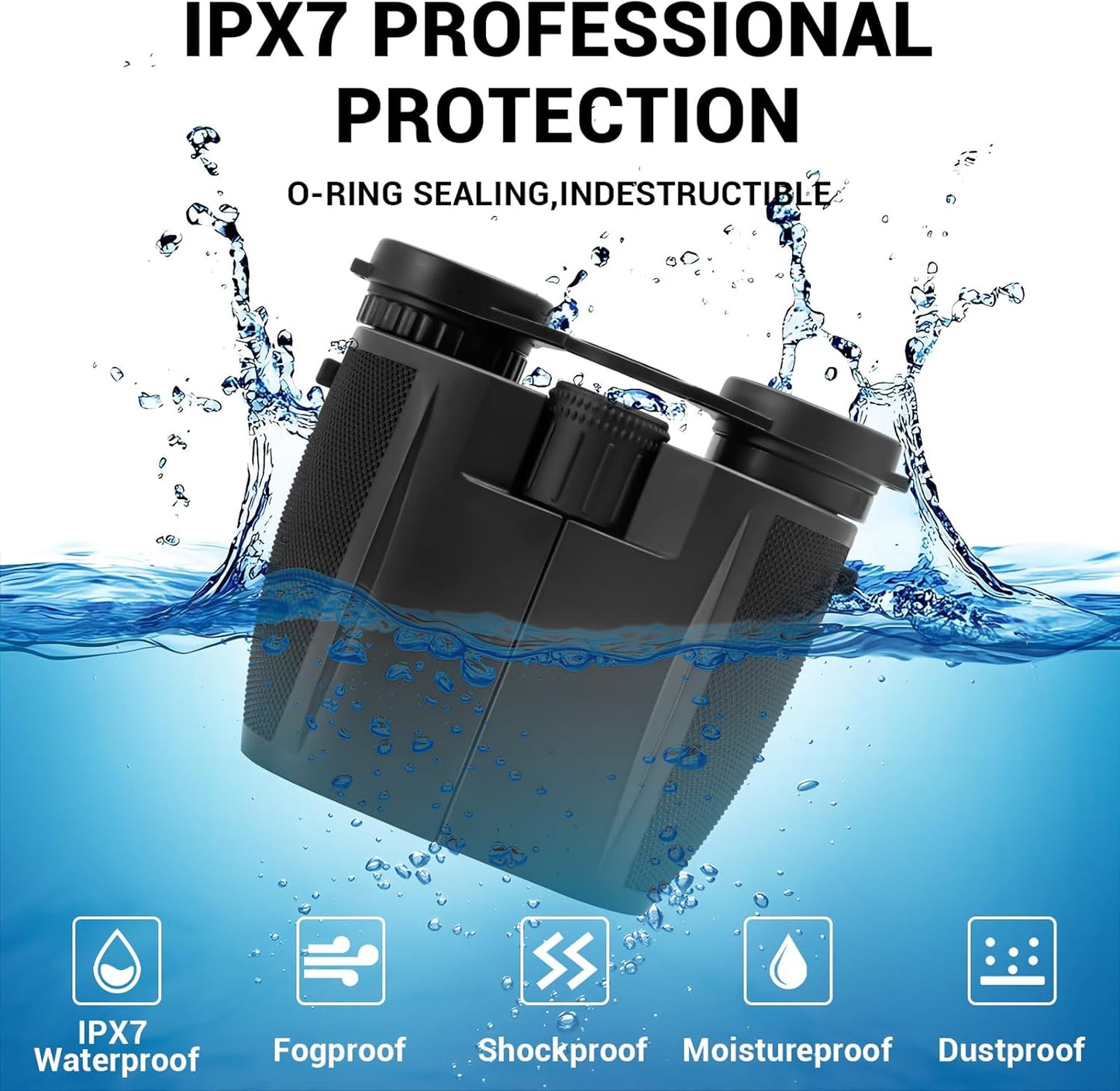 20x25 Binoculars for Adults & Kids, High Power Easy Focus,Waterproof Compact Binoculars with Low Light Vision for Bird Watching,Travel,Concert,Hiking(Black)