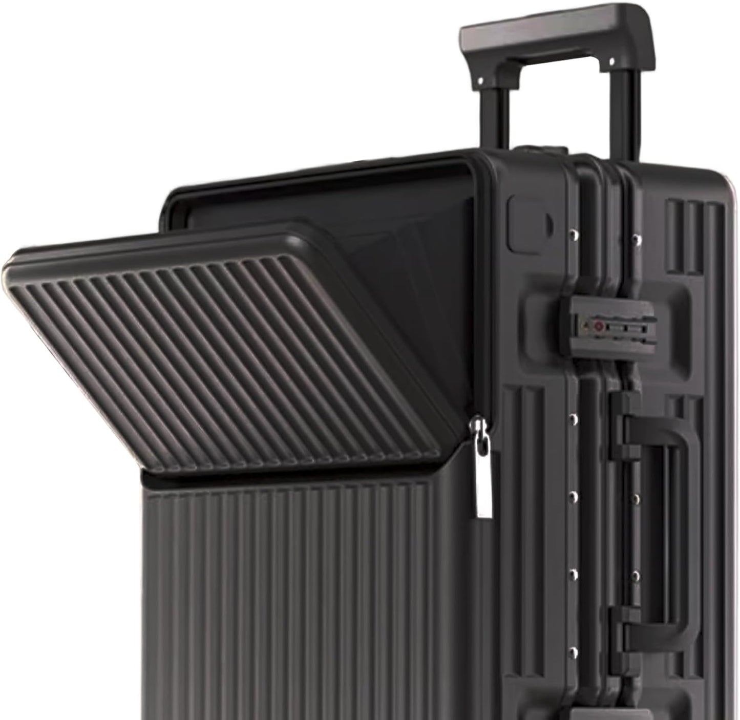 2-Piece Hardshell Zipperless Luggage Set, 20/26" Aluminum Frame Hardshell Spinner Luggage, Airline Approved Carry-On Luggage, TSA Lock, 360° Quiet Wheels With Cup Holder (Black)