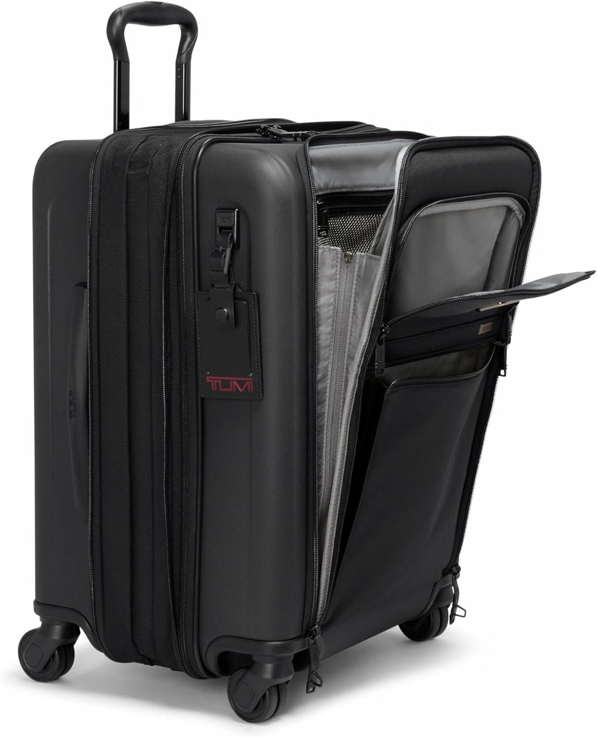 TUMI - Alpha Hybrid Continental Expandable 4 Wheeled Carry-On - Zip Expansion Suitcase for Extended Trips & Weekend Getaways - Black
