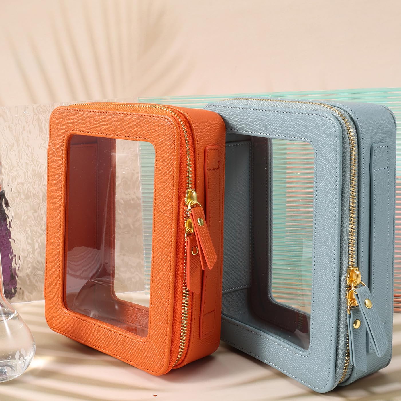 SANHECUN Toiletry bag waterproof cosmetic organizer with handle lagre opening for travelling