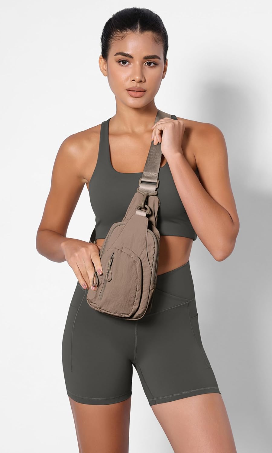 ODODOS Daily Sling Bag with Adjustable Straps Crossbody Chest Bag Lightweight Small Backpack for Casual Traveling Hiking