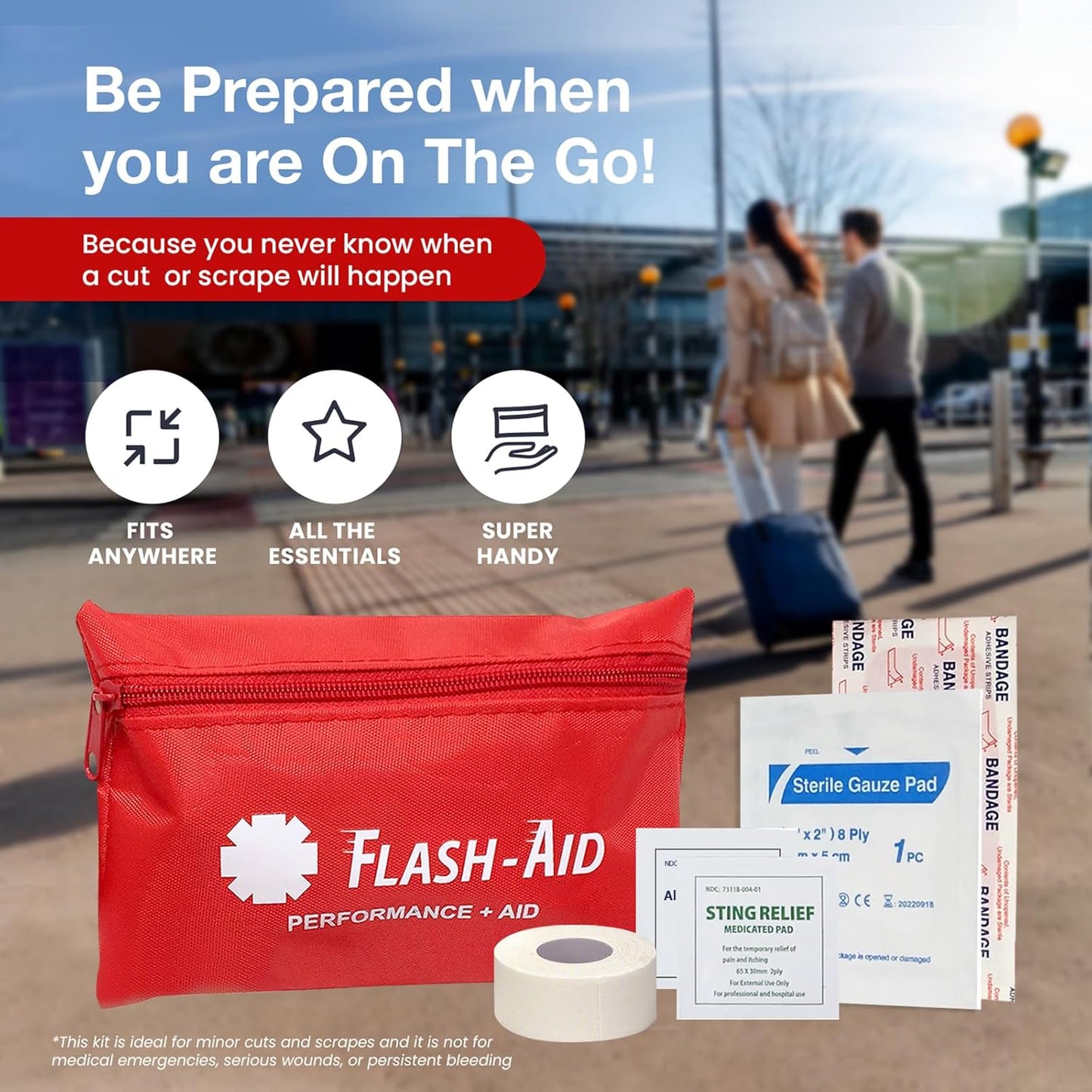 Mini First Aid Kits – 12-Pack Bulk Travel Emergency Kits in Reusable Pouches – Compact First Aid Supplies for Events, Corporate Gifts, Giveaways, Workplaces, Outdoor Use, School & Car Safety