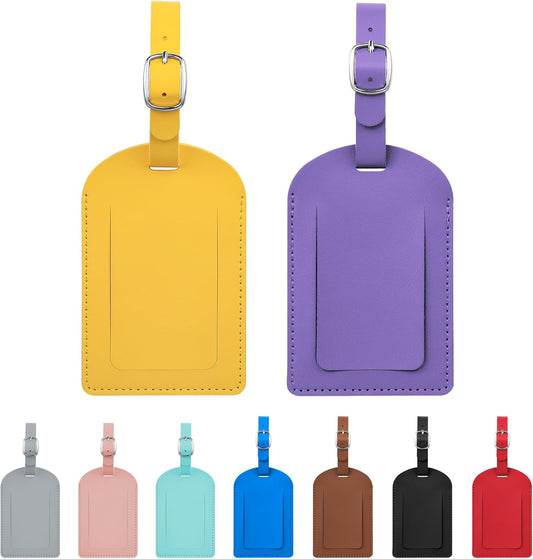 Luggage Tags for Suitcase Travel Bag Labels Privacy Protection Luggage Tag for Baggage PVC Baggage ID Label Tags Yellow+Purple