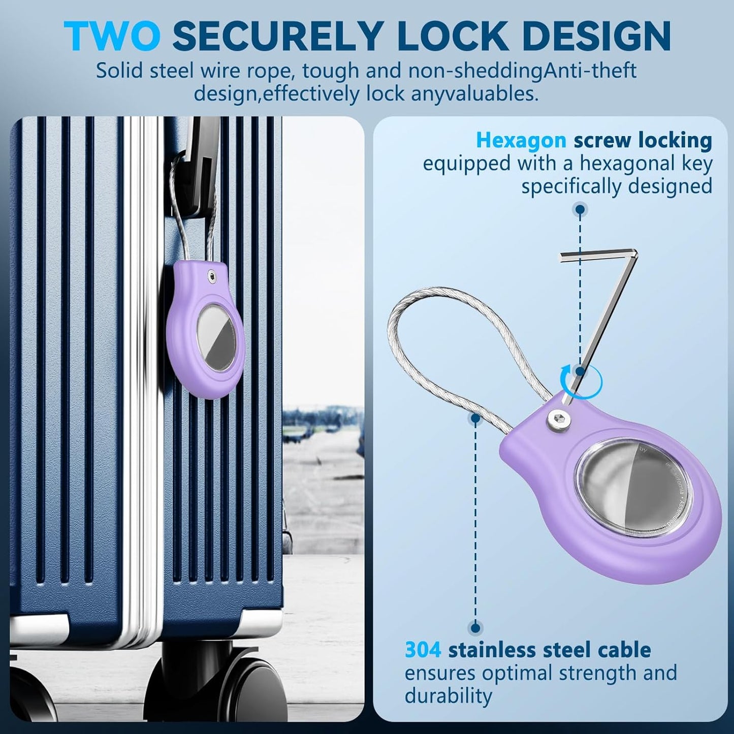 Waterproof Airtag Holder,Airtag Case with Secure Lock,Airtags Keychain for Apple Airtag,Anti-Lost Protective Cover Air tag Accessories for GPS Item Finder Tracker Luggage,Bag,Key,Pet,Cat Dog,Black