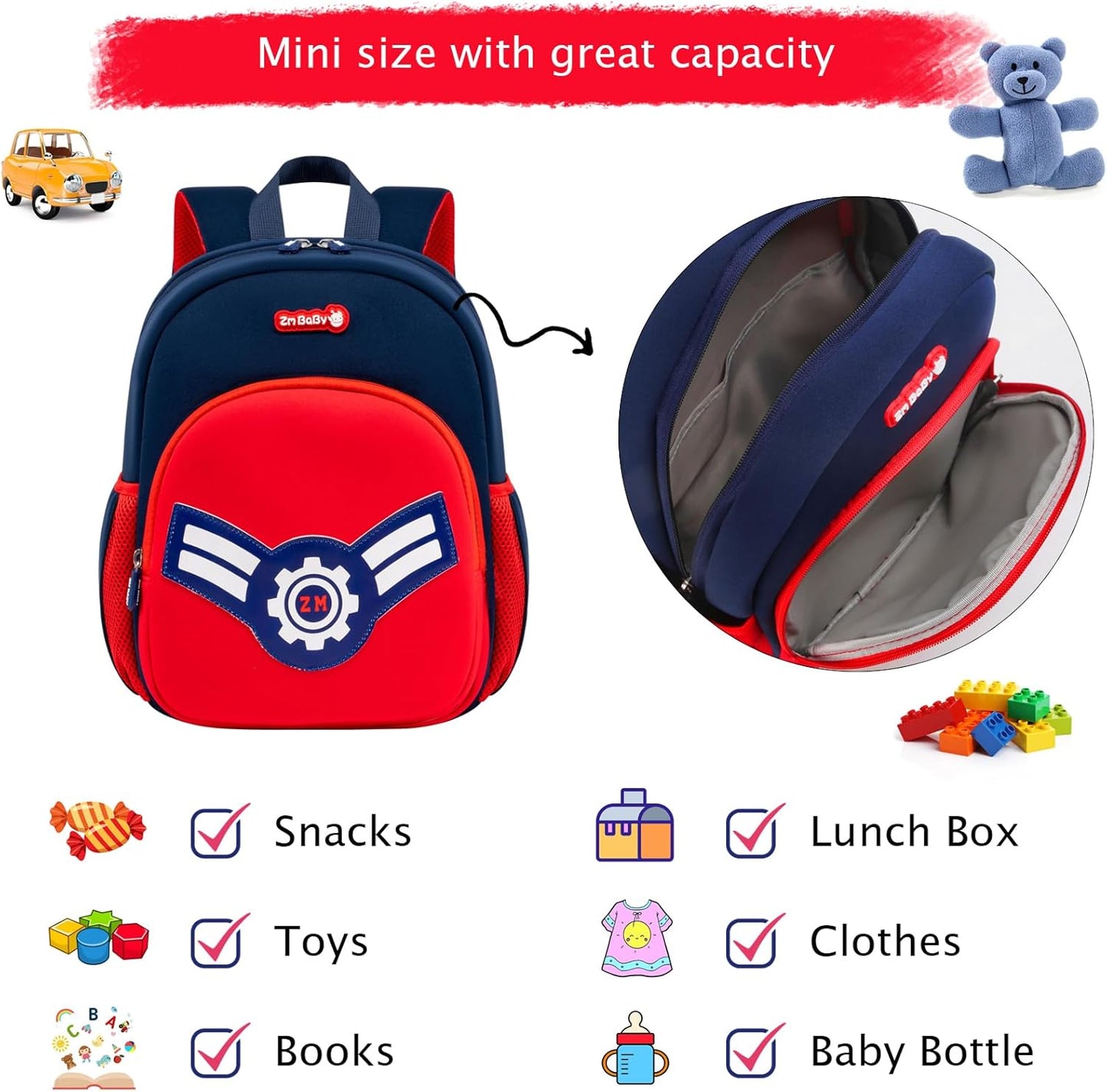 Padgene Toddler Harness Backpacks Safety Leash Kids Anti Lost Kindergarten Preschool Backpack Neoprene Lightweight Animal Schoolbag 3D Cartoon Dinasour Mini Travel Bag for Boys Girls Ages 3-5
