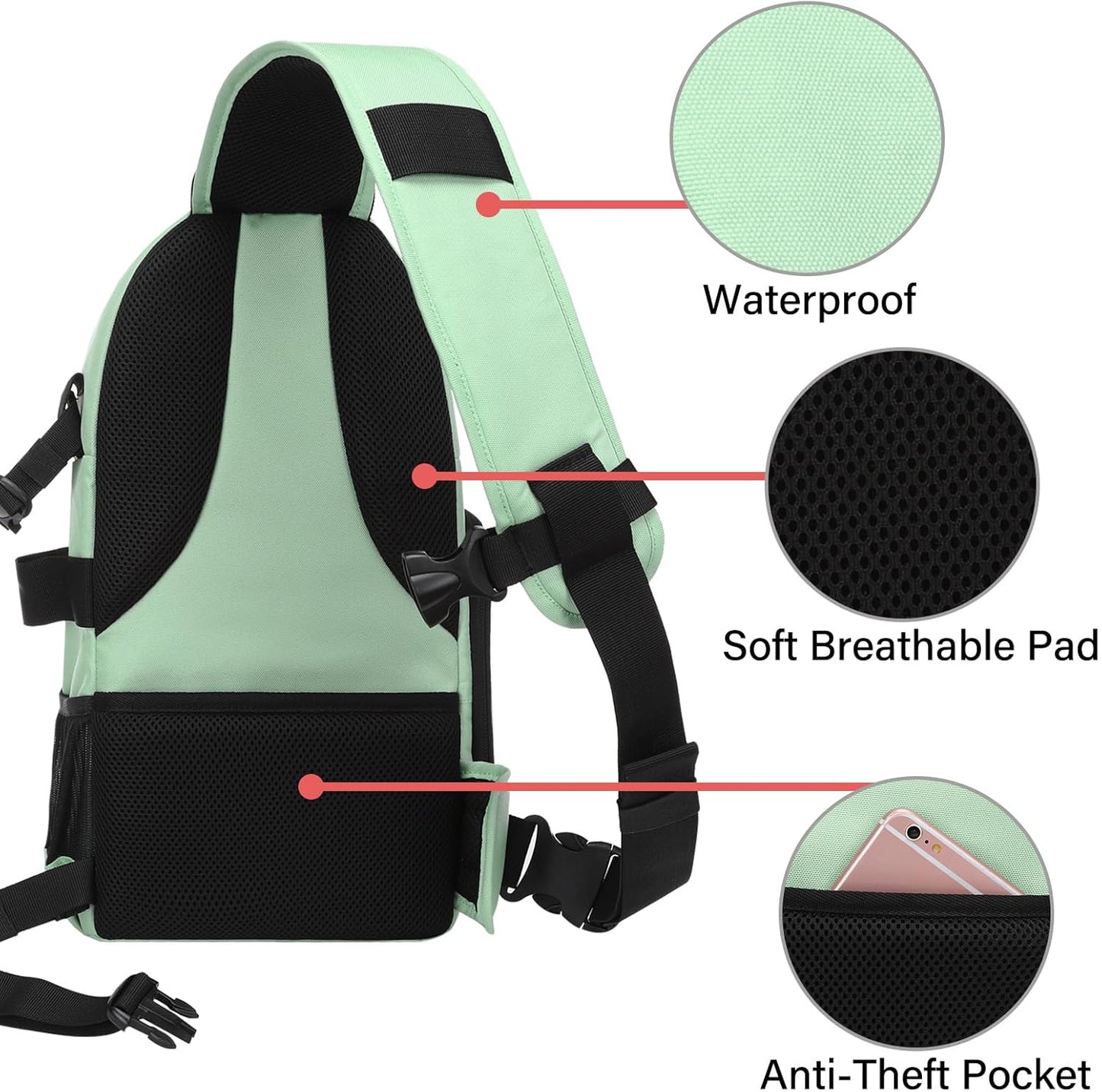 MOSISO Camera Sling Bag, DSLR/SLR/Mirrorless Camera Backpack Case Shockproof Photography Backpack with Tripod Holder & Removable Modular Inserts Compatible with Canon/Nikon/Sony/Fuji