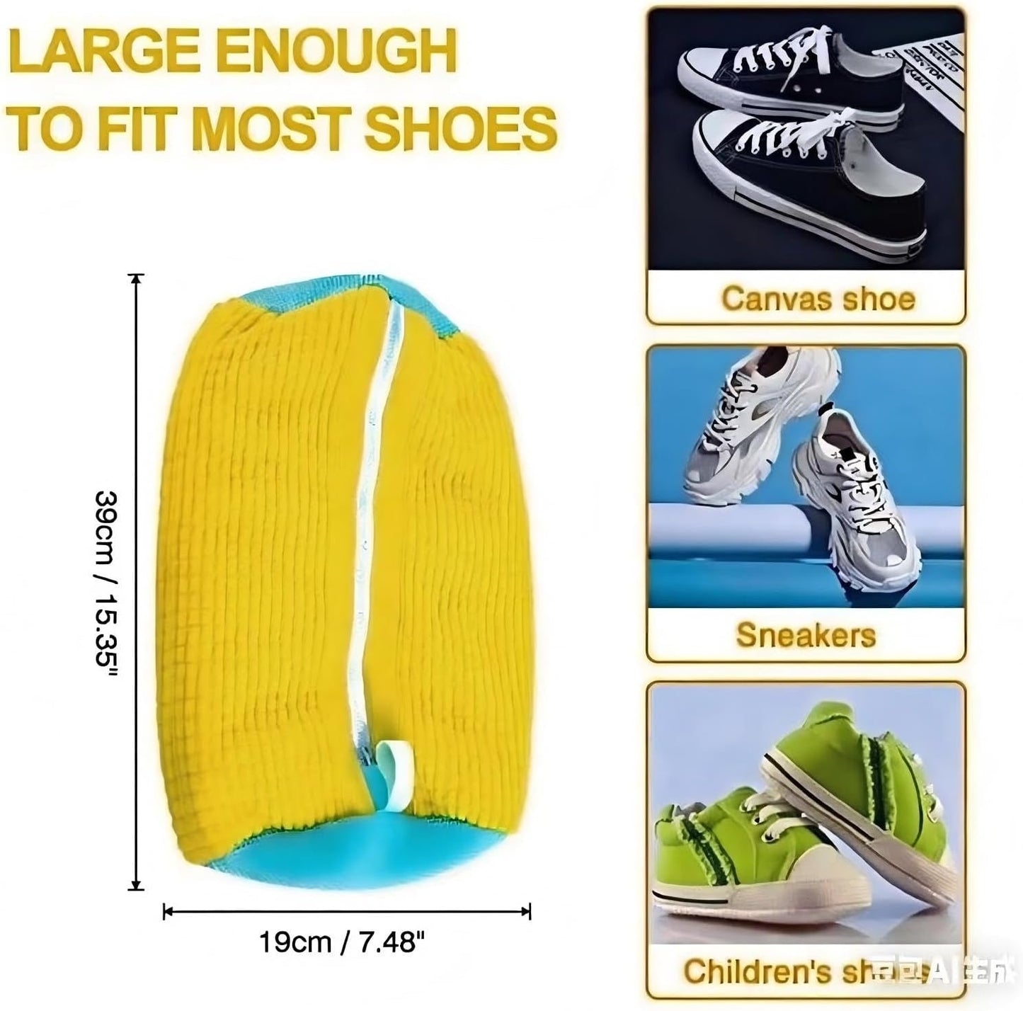 Shoe Cleaning Bag, Washing Machine Shoe Bag, Reusable Sneaker Cleaning Bag, Suitable for Washing Machines and Dryers, Shoe Cleaning Bag with Side Zipper and Hanging Cord (2-Pack, Gray)