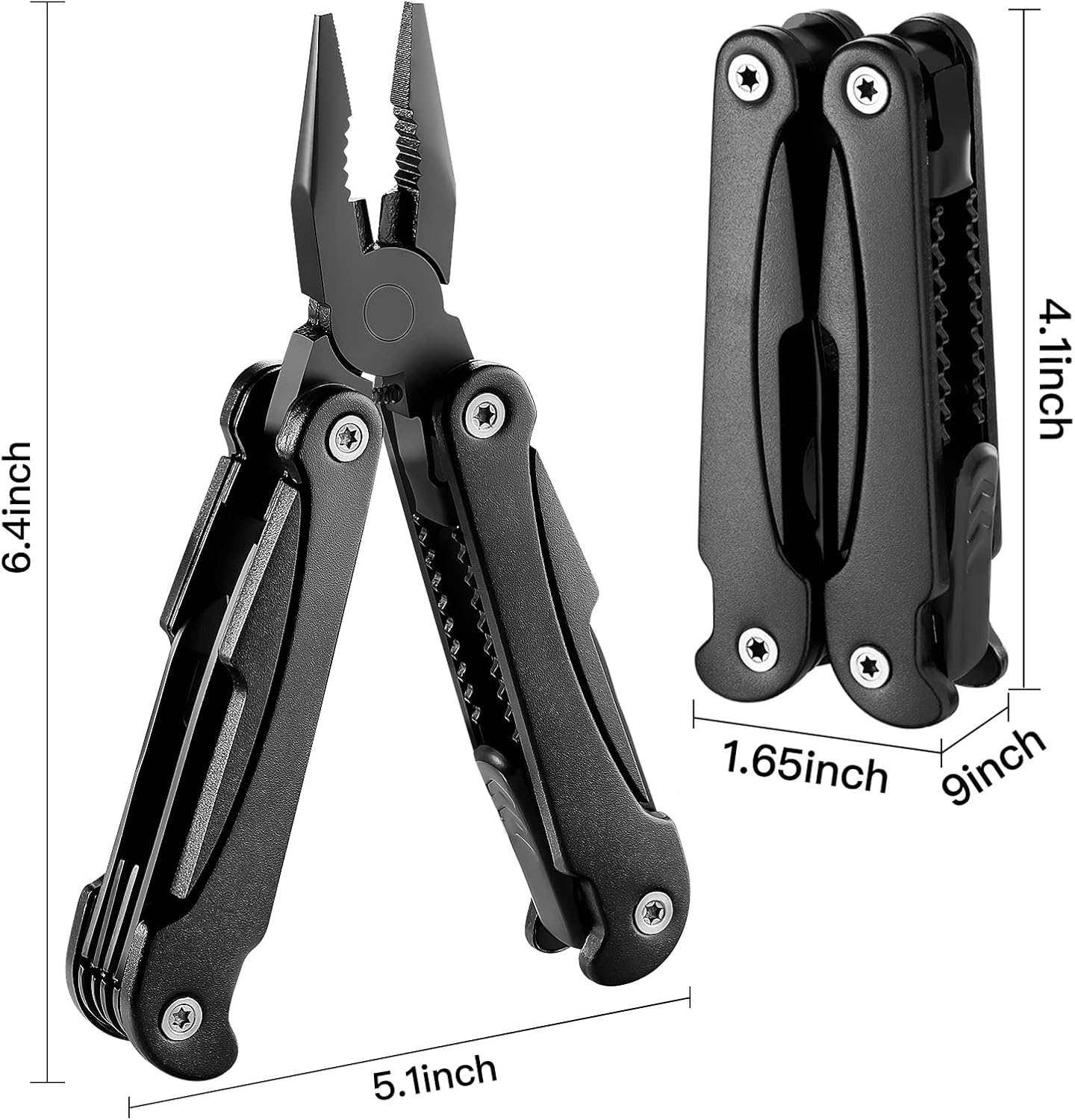 14 IN 1 Multitool Pliers with Pocket Clip, Portable Multi Tool, Pocket Knife Camping Multitool, Needle Nose Pliers with Replaceable Wire Cutters, Screwdrivers, Saw - Gifts for Men, Dad, Husband