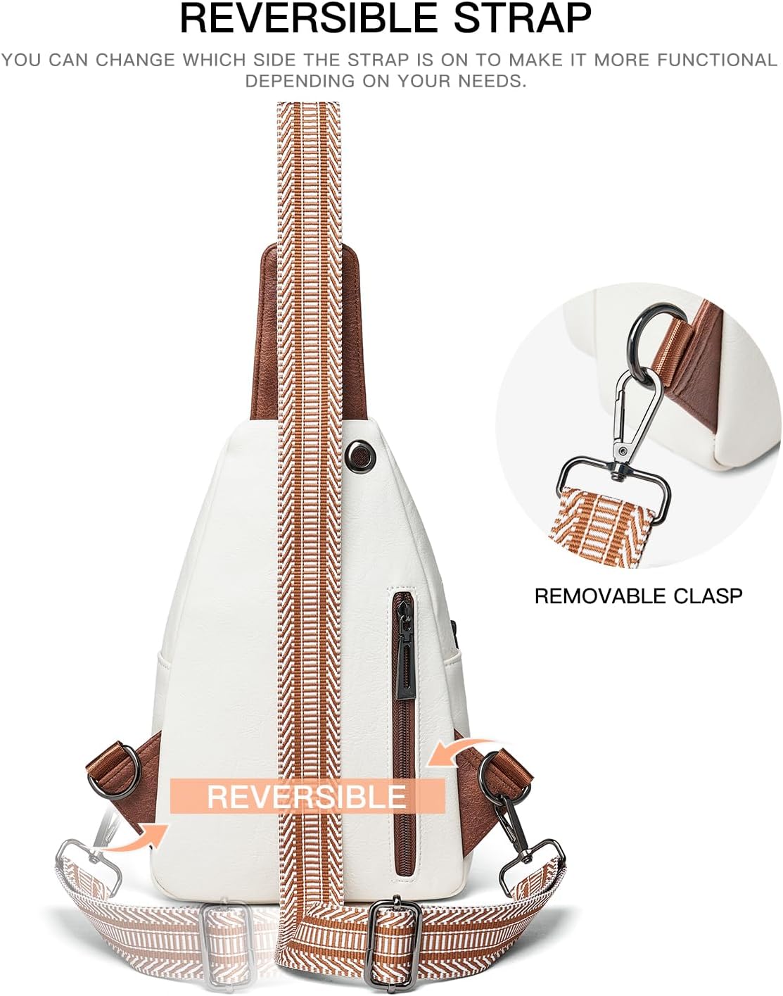 Sling Bag For Women Fanny Pack Crossbody Travel Shoulder Belt Bags Tote Backpack Purse Faux Leather