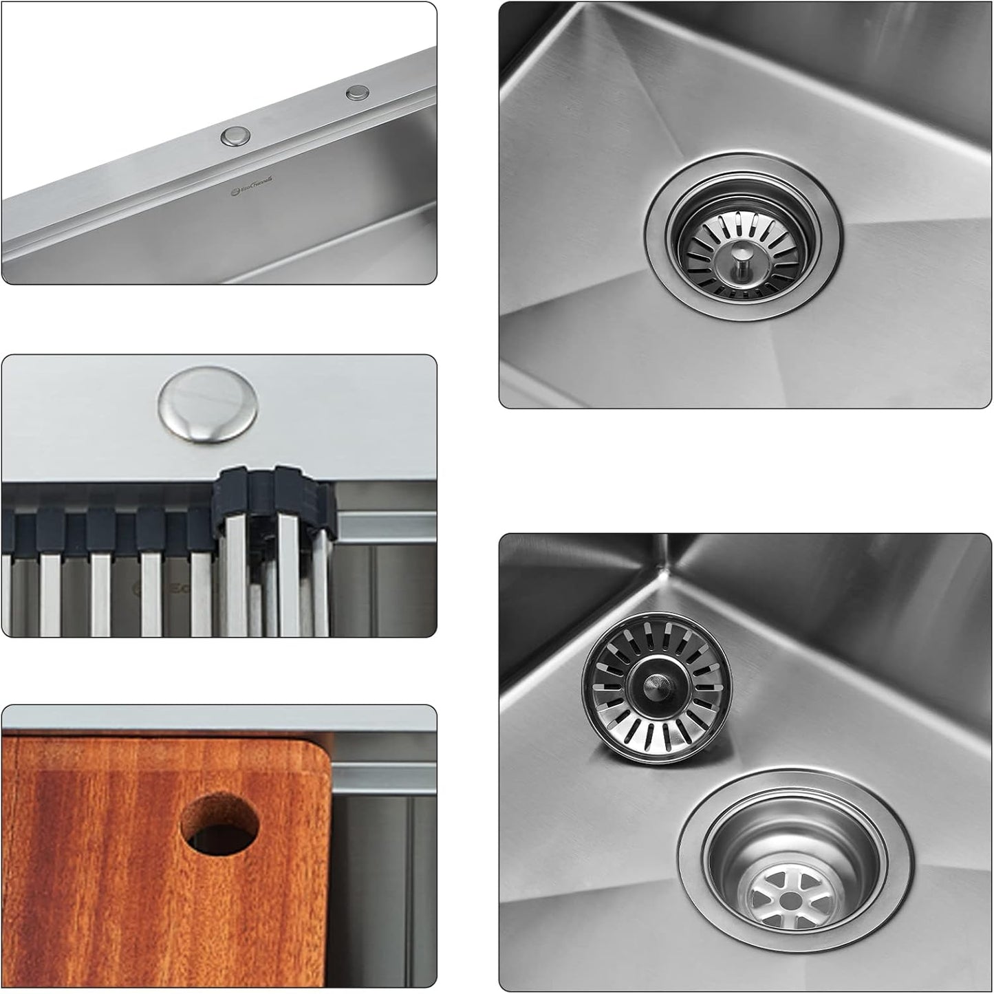 25 x 22 Inch Kitchen Sink, Drop In Stainless Steel Single Bowl Workstation Sink,with Cutting Board,for Kitchen, Laundry, Utility Room