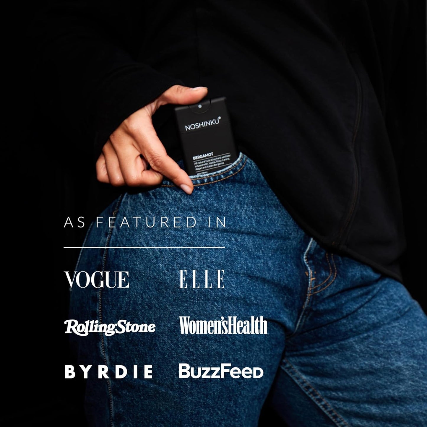 Noshinku Bergamot Pocket Hand Sanitizer Refill Kit: Refill Pouch + Sprayer Bundle | Organic Antibacterial Sanitizing Mist with Moisturizing Oils | FDA Registered | 70% Sugarcane Derived Alcohol