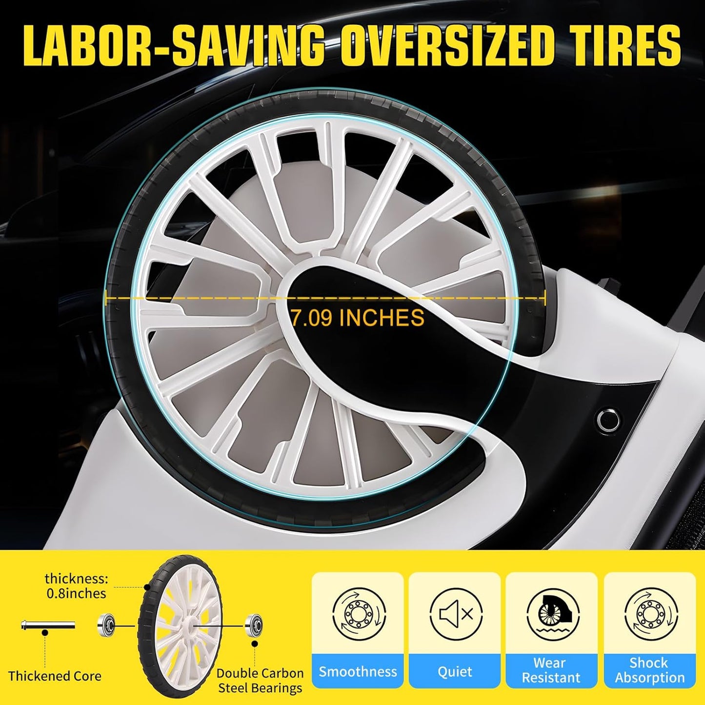 Extra Large Wheels 80L Luggage Hard Shell Suitcase Top Opening Hardside Travel Checked Luggage with TSA Lock (Black, 25-Inch)