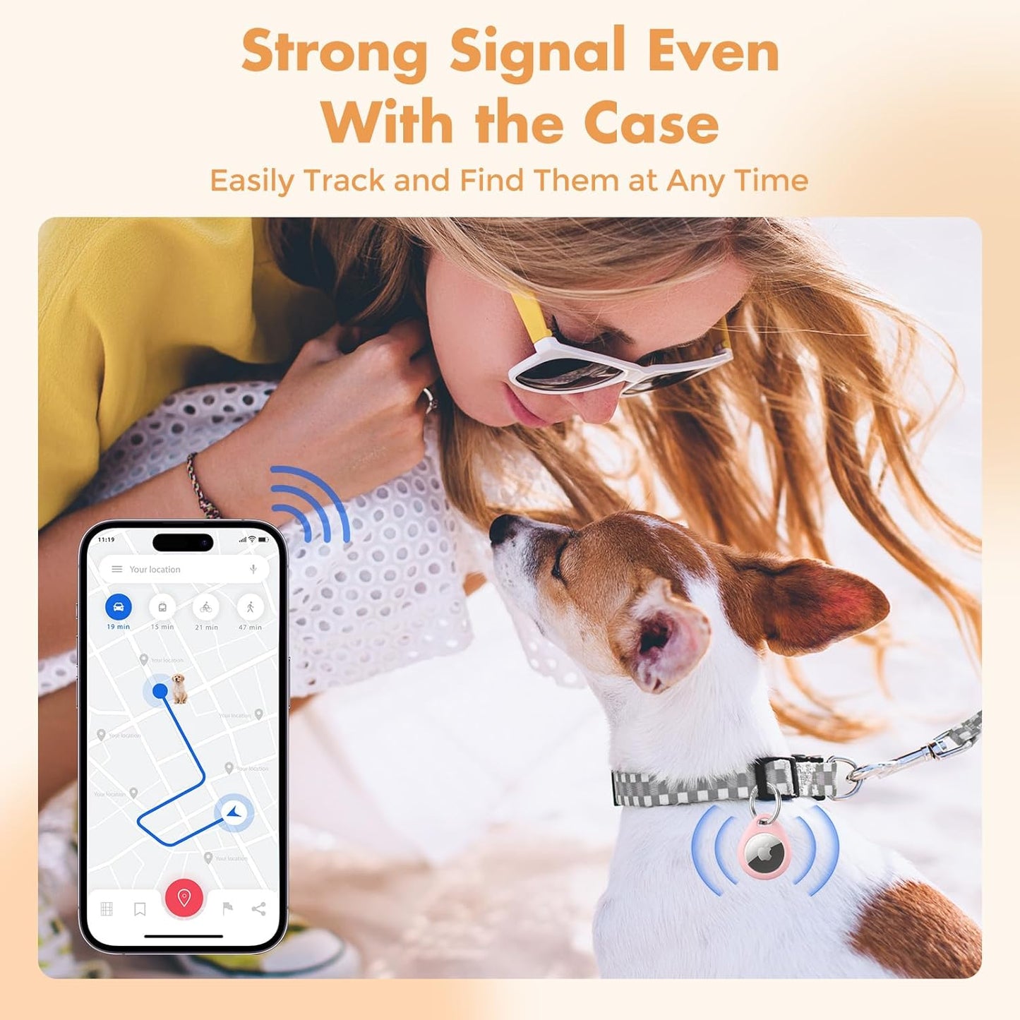 UNBREAKcable Holder for Apple AirTag with 304 Stainless Steel Keychain Key Ring - 4 Pack [Fit Tightly Design] [Easy to Install] [Hold Air Tag Securely] Waterproof TPU Shell Protective Case, 4 Color