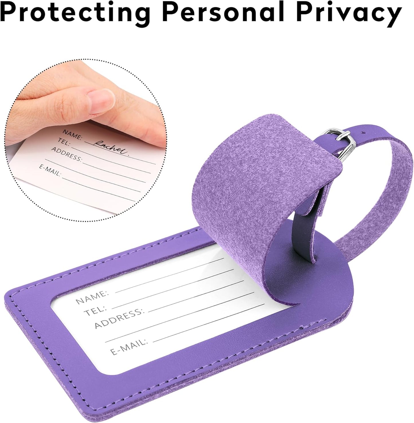 Luggage Tags for Suitcase Travel Bag Labels Privacy Protection Luggage Tag for Baggage PVC Baggage ID Label Tags Yellow+Purple